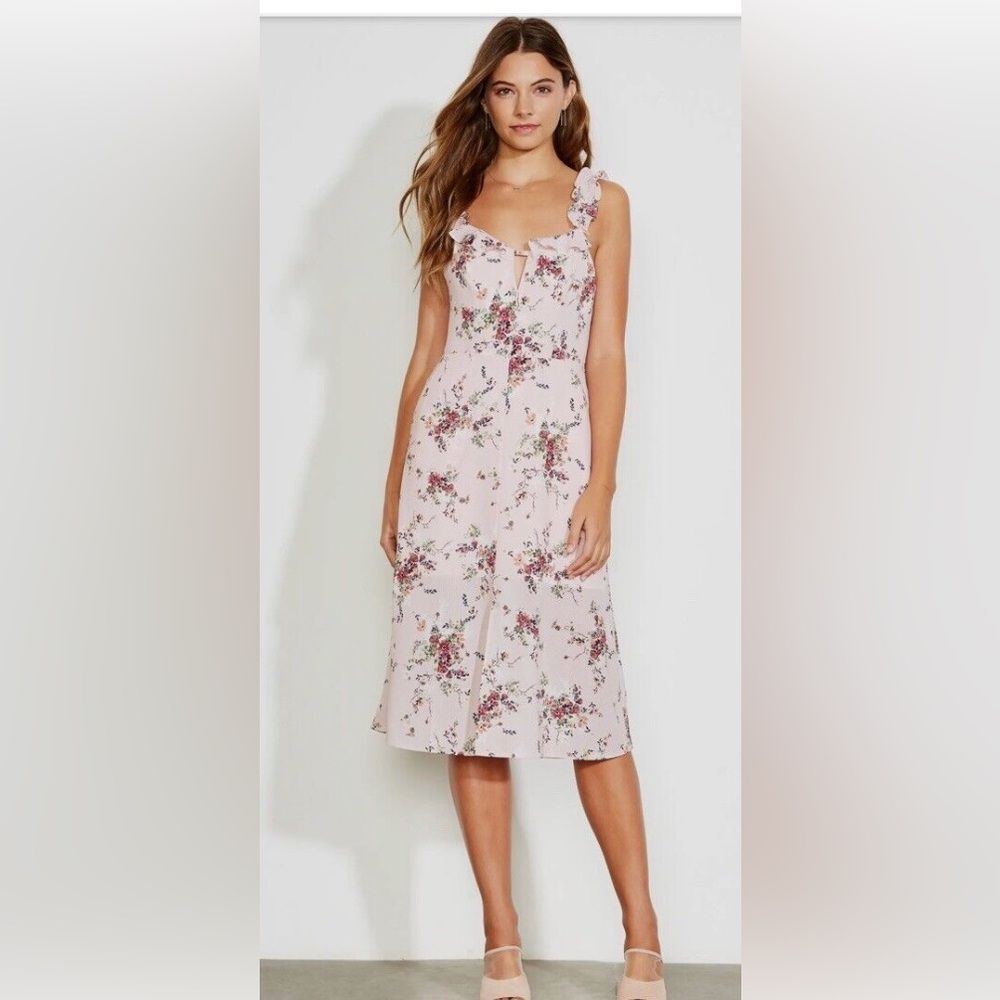 Ali & Jay Atwater Village Midi Dress Pink Floral Size XL NWT